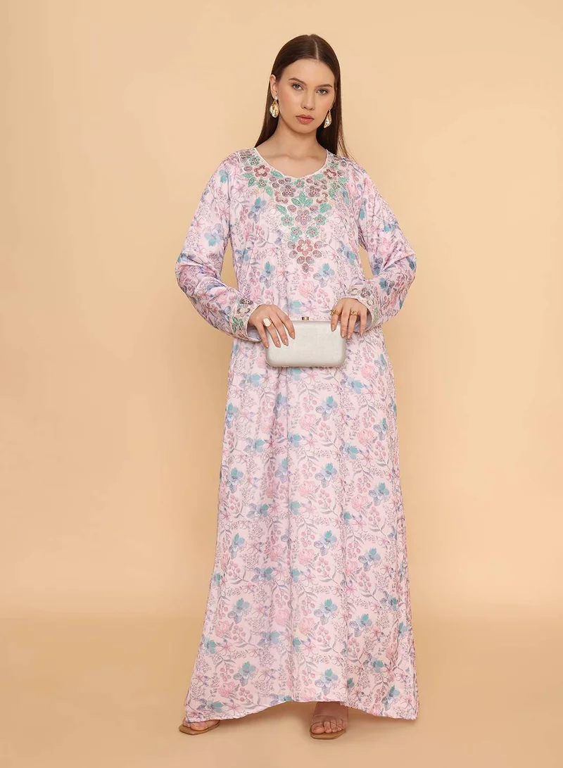 HANA & SARA Unique Stone Work Design Long Arabic Jalabiya For Womens